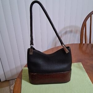 Brightion Leather Elegant Black and Brown Women's Bag